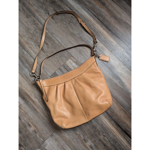 Coach Soho Pleated Leather Bag Purse F0993-F13764 Taupe Brown EUC Crossbody - Picture 1 of 7